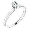 1/5 Carat Lab-Grown Oval Diamond Solitaire Ring in Platinum