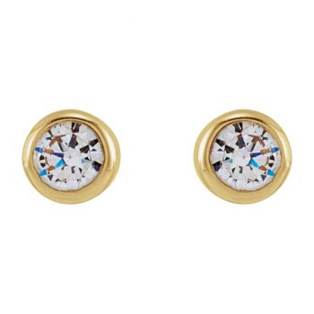 1/6 Carat Bezel-Set Lab-Grown Diamond Stud Earrings in 14K Gold 2