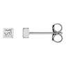 0.15 Carat Bezel Lab-Grown Princess-Cut Diamond Stud Earrings in 14K White Gold