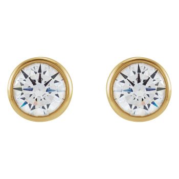 1 Carat Bezel-Set Lab-Grown Diamond Stud Earrings in 14K Gold 2