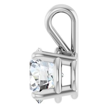 14K White Gold 1 Carat Lab-Grown Diamond Solitaire Pendant 3