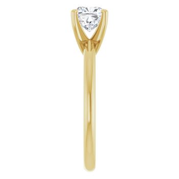 1 Carat Lab-Grown Cushion-Cut Diamond Solitaire Ring in 14K Gold 4
