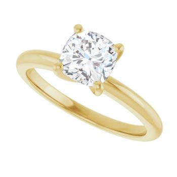 1 Carat Lab-Grown Cushion-Cut Diamond Solitaire Ring in 14K Gold 5