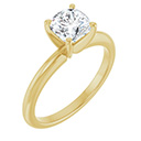 1 Carat Lab-Grown Cushion-Cut Diamond Solitaire Ring in 14K Gold