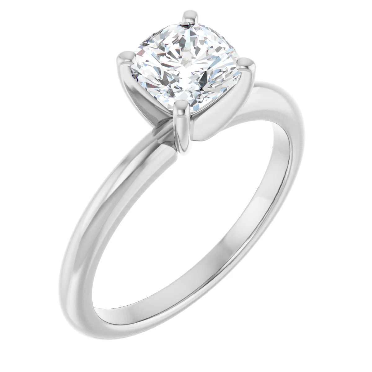 Carat Lab-Made Cushion-Cut Diamond Solitaire Ring in Platinum