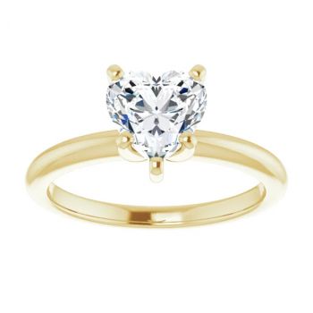 1.09 Carat Lab-Made Heart Diamond Solitaire Ring in 14K Gold 3