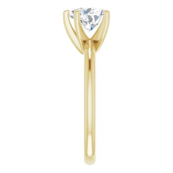 1.09 Carat Lab-Made Heart Diamond Solitaire Ring in 14K Gold 4