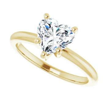 1.09 Carat Lab-Made Heart Diamond Solitaire Ring in 14K Gold 5