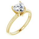 1.09 Carat Lab-Made Heart Diamond Solitaire Ring in 14K Gold
