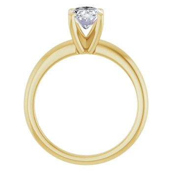 1 Carat Lab-Grown Oval Diamond Solitaire Ring in 14K Gold 2