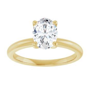 1 Carat Lab-Grown Oval Diamond Solitaire Ring in 14K Gold 3