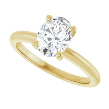 1 Carat Lab-Grown Oval Diamond Solitaire Ring in 14K Gold 5
