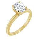 1 Carat Lab-Grown Oval Diamond Solitaire Ring in 14K Gold