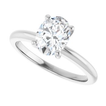 1 Carat Lab-Grown Oval Diamond Solitaire Ring in Platinum 5