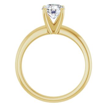 1 Carat Lab Grown Round Diamond Solitaire Ring in 14K Gold 2