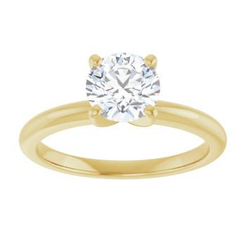 1 Carat Lab Grown Round Diamond Solitaire Ring in 14K Gold 3