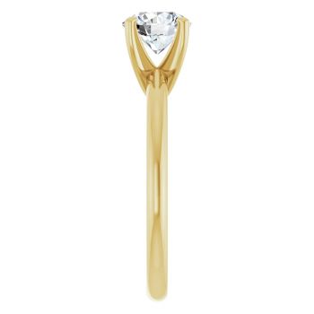 1 Carat Lab Grown Round Diamond Solitaire Ring in 14K Gold 4