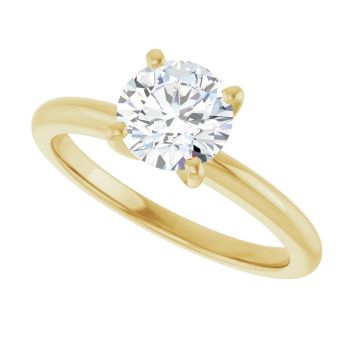 1 Carat Lab Grown Round Diamond Solitaire Ring in 14K Gold 5