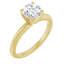 1 Carat Lab Grown Round Diamond Solitaire Ring in 14K Gold