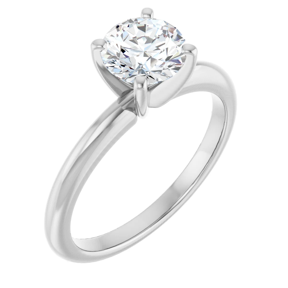 1 Carat Lab-Grown Diamond Solitaire Ring in 14K White Gold