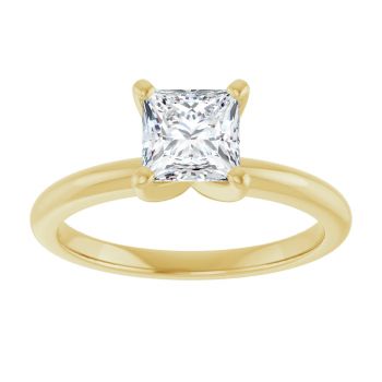 1 Carat Lab-Grown Princess-Cut Diamond Solitaire Ring in 14K Gold 3