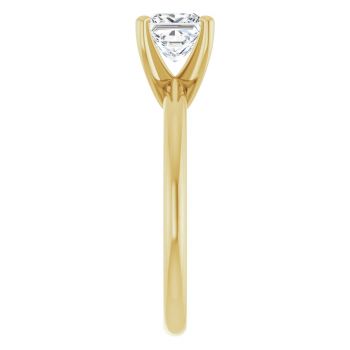 1 Carat Lab-Grown Princess-Cut Diamond Solitaire Ring in 14K Gold 4
