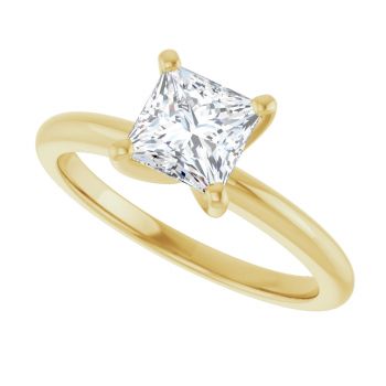 1 Carat Lab-Grown Princess-Cut Diamond Solitaire Ring in 14K Gold 5