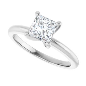 1 Carat Lab-Grown Princess-Cut Diamond Solitaire Ring in Platinum 5
