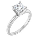 1 Carat Lab-Grown Princess-Cut Diamond Solitaire Ring in 14K White Gold