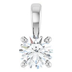 1 Carat Lab-Made Diamond Solitaire Pendant in 14K White Gold