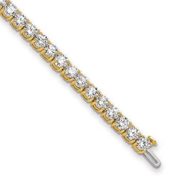 10 Carat Lab-Made Diamond Tennis Bracelet 14K Yellow Gold 4