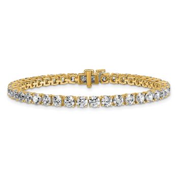 10 Carat Lab-Made Diamond Tennis Bracelet 14K Yellow Gold 2