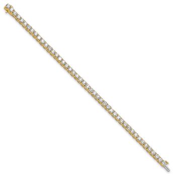 10 Carat Lab-Made Diamond Tennis Bracelet 14K Yellow Gold 3