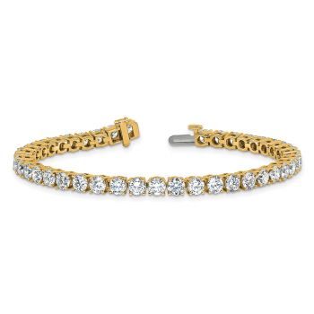 10 Carat Lab-Made Diamond Tennis Bracelet 14K Yellow Gold