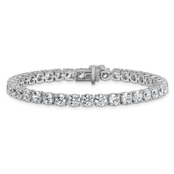 14 Carat 14K White Gold Lab-Made Diamond Tennis Bracelet 2