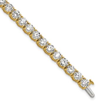 14K Yellow Gold 16 Carat Lab-Made Diamond Tennis Bracelet 4