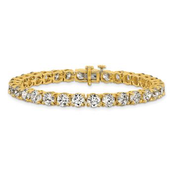 14K Yellow Gold 16 Carat Lab-Made Diamond Tennis Bracelet 2