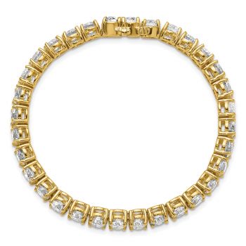 14K Yellow Gold 16 Carat Lab-Made Diamond Tennis Bracelet 5
