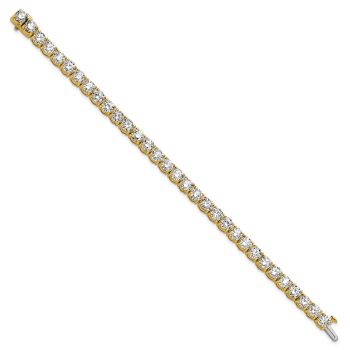 14K Yellow Gold 16 Carat Lab-Made Diamond Tennis Bracelet 3