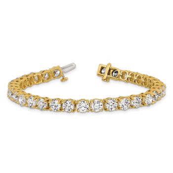 14K Yellow Gold 16 Carat Lab-Made Diamond Tennis Bracelet