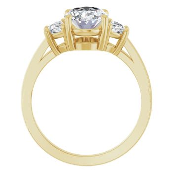 14K Gold 2 1/4 Carat Lab-Grown 3-Stone Oval Diamond Engagement Ring 2