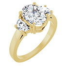 14K Gold 2 1/4 Carat Lab-Grown 3-Stone Oval Diamond Engagement Ring