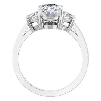 2.25 Carat Lab-Grown 3-Stone Oval Diamond Ring in 14K White Gold 2