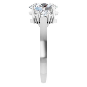 2.25 Carat Lab-Grown 3-Stone Oval Diamond Ring in 14K White Gold 4