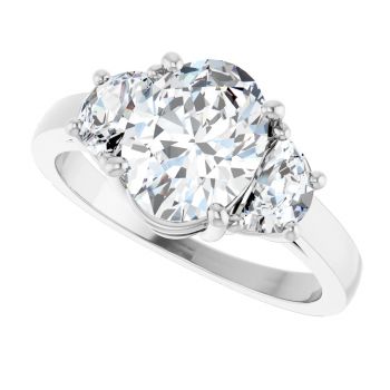 2.25 Carat Lab-Grown 3-Stone Oval Diamond Ring in 14K White Gold 5