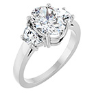 2.25 Carat Lab-Grown 3-Stone Oval Diamond Ring in 14K White Gold