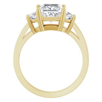 14K Gold 2 1/4 Carat Lab-Grown 3-Stone Princess-Cut Diamond Engagement Ring 2