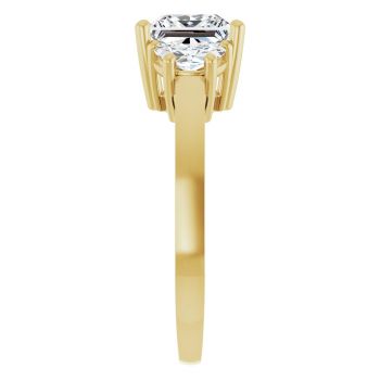 14K Gold 2 1/4 Carat Lab-Grown 3-Stone Princess-Cut Diamond Engagement Ring 4