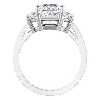 2 1/4 Carat Lab-Grown 3-Stone Princess-Cut Diamond Ring 14K White Gold 2