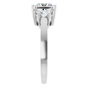 2 1/4 Carat Lab-Grown 3-Stone Princess-Cut Diamond Ring 14K White Gold 4
